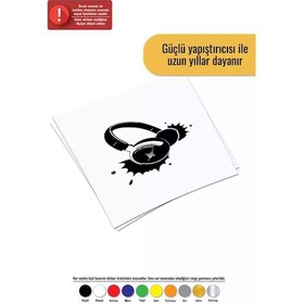 Resim Dj Kulaklığı - Araç, Oto, Laptop, Duvar Uyumlu Sticker 20 20 Cm 