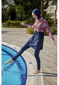 Resim Remsa Mayo Remsa Tam Kapalı Tesettür Mayo R113 Batik Siyah 
