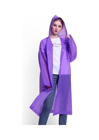 Resim Unisex Kadın Ve Erkek Yağmurluk %100 Eva Çıtçıtlı Kapüşonlu Mor 