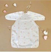 Resim Bebek Erkek Kız İçin Besleme Önlüğü 6-36 Ay Su Geçirmez Önlük Bej - Beyaz 