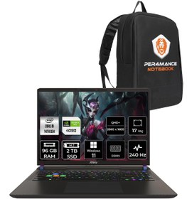 Resim MSI Vector 17 HX i9-14900HX 96GB 2TB SSD RTX4090\u002F16GB 17\ QHD+ 240HZ W11P A14VIG-879XTR & PER4 ÇANTA 