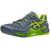 Resim Asics Gel Resolution 9 Mavi Yeşil Erkek Tenis Ayakkabısı Asics