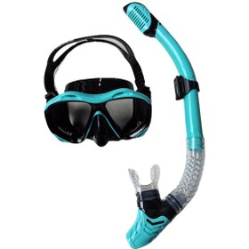 Resim Vkemall Yetişkinler İçin Anti-fog Dalış Maskesi Ve Kuru Şnorkel Seti - Profesyonel Yüzme Ekipmanı Yeşil 