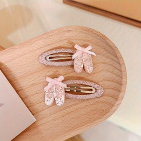 Resim 2 Adet 1.96 İnç Pembe Bale Ayakkabısı Fiyonklu Saç Tokası, Dans Partileri ve Etkinlikler için Bale Ayakkabı Fiyonku, Kızlar İçin İdeal Hediye 