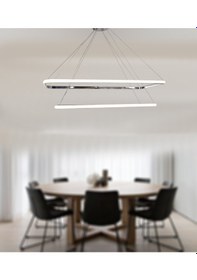 Resim Tt400-2 Kr Tt Ayd Dikdörtgen 3 Renk Işık Modüllü 2 Li Led Av Krom 