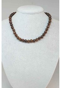 Resim Bronzit Taşı Kolye 8mm (Klipsli) Kırmızı 