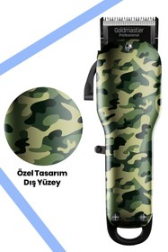 Resim GOLDMASTER Army Özel Tasarım Hız Ayarlı Ayarlanabilir Profesyonel Saç Ve Sakal Şekillendirme Tıraş Makinesi 