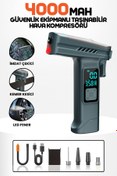 Resim Enshall 4000mAh Hava Kompresörü Şarjlı Tabanca Model Kompresör Araba Bisiklet Top Lastik Şişirme Pompası 