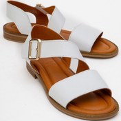 Resim Majesty Beyaz Cilt Hakiki Deri Kadın Sandalet Beyaz 