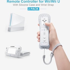 Resim MOOGOLE Wii Remote, Wii Controller, 2 Pack, with Silicone Case and Wrist Strap 