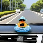 Resim 1pc QuackyFun PVC Ördek Araç Gösterge Paneli Dekoru, Minyatür Kamera Ördek Süsü Araç & Ev için, Parti Favors, Noel Tatil Dekorasyonu, Kişisel Minyatür Masaüstü Aksesuarı, İdeal Noel Hediyesi 