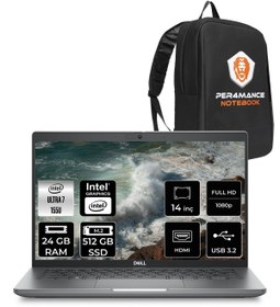 Resim Dell Latitude 5450 Ultra 7 155U 24GB 512GB SSD 14'' FHD FDOS Taşınabilir Bilgisayar & PER4 ÇANTA 