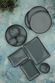 Resim Kütahya Porselen Moderna 14 Parça 6 Kişilik Mavi Kahvaltı Takımı MOD14KH730P01 