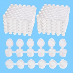 Resim 48/144/240 adet Hava Boya Kutuları, Kapaklı Mini Boya Kapları, 6 Bağlı Hava Boya Kutuları, 2ml 0.07oz Hava Boya Kutuları, Okul Sanat ve El Sanat Projeleri için Uygun 