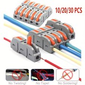 Resim 10/20/30 adet Kollu Tel Bağlantı Elemanı, Docking terminalleri, 1 İletkenli Kompakt Tel Bağlayıcılar Devre İçin Ekleme Bağlantıları 24-12 AWG 