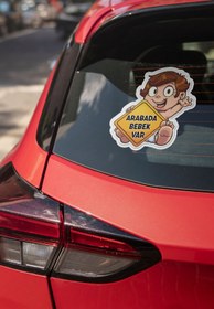 Resim Stb design Arabada Bebek Var Sticker Etiket 2 ( araç camı içerisinden yapıştırılır ) ( 10cm ) 