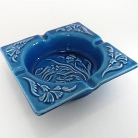 Resim SUME Dekoratif El Yapımı Kabartmalı Çini Seramik Küllük Büyük Boy Kül Tablası 