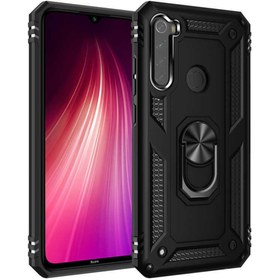 Resim kılıffuarı Xiaomi Redmi Note 8 Uyumlu Zırhlı Mıknatıslı Standlı Tank Kapak Siyah 
