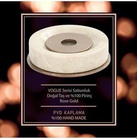Resim Mayaglory Vogue Serisi Doğal Mermer Taş Sabunluk Bej Rose Renk 9060 