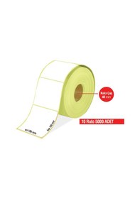 Resim Termal Barkod Etiket 100x100 10 Rulo 500'lü Sarım 