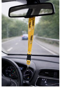 Resim Opel Logolu Sarı Dijital Baskılı Araç Boyun Yastığı & Oto Ayna Askısı 2 Li Set Sarı 
