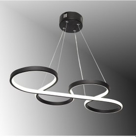 Resim Tt025-Sy Tt Aydınlatma Yılan Modeli Mat Siyah Led Avize 