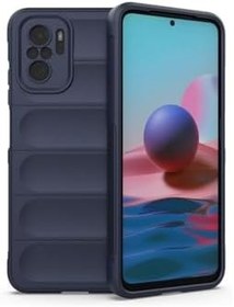 Resim Xiaomi Redmi Note 10 Kılıf Kamera Korumalı İçi Kadife Yumuşak Silikon Kapak + Ekran Koruma Lacivert 