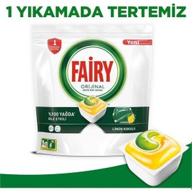 Resim Fairy Hepsi Bir Arada Limon Kokulu Bulaşık Makinesi Deterjanı 70 Tablet 