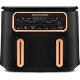 Resim Yüksek Kapasiteli Siyah Elektrikli Fritöz, 8 Kişilik, 4+4 Litre, Çok Fonksiyonlu 