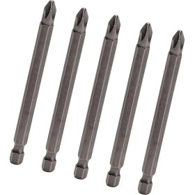 Resim (5 Adet) Manyetik Uzun Bits Bit Ucu Yıldız Tornavida Uç Derin Vidalama Için Ph2 100 mm Çelik Cr-V Uç 