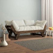 Resim Woodesk Adalar Masif Ceviz-Kırık Beyaz Renk 2li Kanepe CPT8128-210 