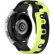 Resim 22mm Çift Renkli Silikon Saat Kayışı Samsung Galaxy Uyumlu Watch3 45mm/gear S3 Frontier/huawei Watch Gt 2e/honor Magic Watch 2 