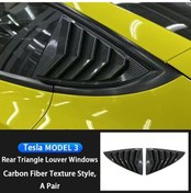 Resim Lumaworld Tesla Model 3 Arka Cam Jaluzileri 5 Spoilerli Karbon Fiber Desenli 