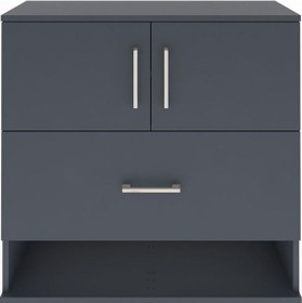 Resim Arges Şifonyer 2 Raflı Tek Çekmeceli 2 Kapaklı 88x30x96 Antrasit-antrasit Antrasit 