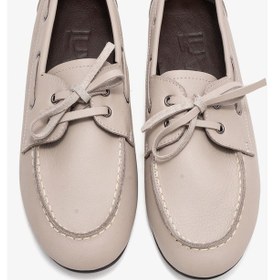 Resim Luvishoes Luvi Shoes Serelıs Taş Cilt Hakiki Deri Bağcıklı Kadın Loafer Ayakkabı Taş 