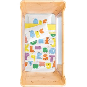 Resim Alphabed Çift Taraflı Pamuk Saten Çok Renkli Bebek Nevresim Seti 100x150cm 