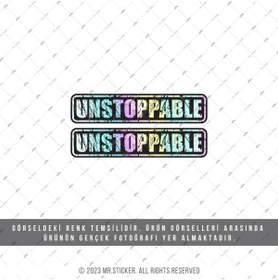 Resim Bay Etiket HLG47 Hologram Durdurulamaz (Unstoppable) Yazılı Etiket 2 li Set 
