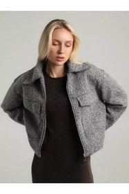 Resim eybetsa kadın kısa crop ceket 