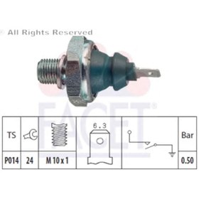 Resim Vw Yağ Müşürü 0.50 Bar Vw 030919081B Yeşil Facet 7.0138 