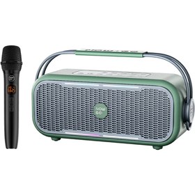 Resim NowGo C2 60W Taşınabilir RGB Bluetooth Hoparlör Mikrofonlu Karaoke Parti Speaker Yeşil 