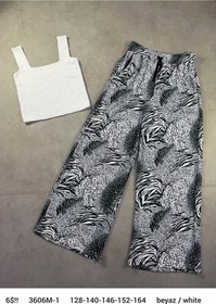 Resim Minimoda Kids Kız Çocuk Dökümlü Pantolon Ve İnce Triko Atlet 