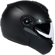 Resim Zeus Zs-3050 Matt Black Çene Açılır Motosiklet Kaskı 