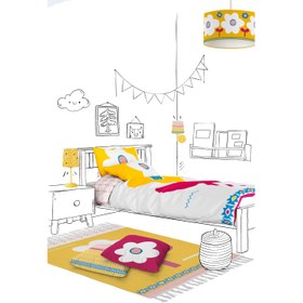 Resim Big Flower Çift Taraflı Pamuk Saten Sarı Çocuk Nevresim Seti 140x200cm 