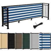 Resim 1 adet Ağır Hizmet Balcony Gizlilik Çit Ekranı, Güçlendirilmiş Bağlarla Kalınlaştırılmış Bahçe Gölge Ağı Kapak, UV ve Hava Koşullarına Dayanıklı Ağır Bariyer, Apartman Kornişleri/Porçeler/Patio/Platformlar/Havuzlar için Uygun (Güçlendirilmiş Bağlar Dahil) 