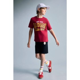 Resim DeFacto Galatasaray Kısa Kollu Pijama Üstü Şort Pijama Alt 2'li Pijama Takımı Erkek Çocuk H7340A826HS 