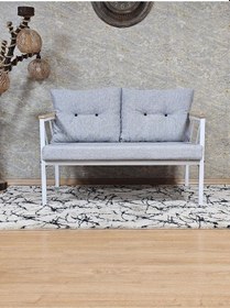 Resim İkili Beyaz Boyalı Bahçe - Balkon - Mutfak Çay Seti Takımı Bahçe 001 