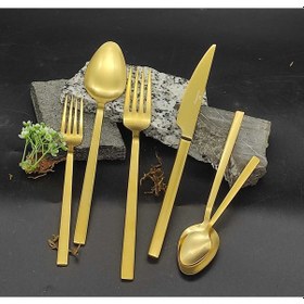 Resim Berlin Mat Gold 72 Prç Çatal Kaşık Bıçak Seti Gold 
