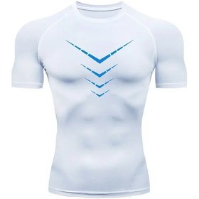 Resim Jason Rain Trailerkek Sıkıştırma Kısa Kollu Tişört - Koşu, Antrenman Ve Vücut Geliştirme İçin Nefes Alabilir Spor Giyimmavi Mavi 