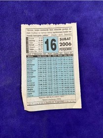Resim 16 Şubat 2006 Takvim Yaprağı - Nostalji Koleksiyonluk Takvim Yaprağı 