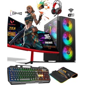 Resim TC45 | Windows 11 Pro Ryzen 5 5500 16GB 512GB M2 SSD R7240 4gb 23.6'' Curved Masaüstü Oyuncu Bilgisayarı Hazır Sistem 